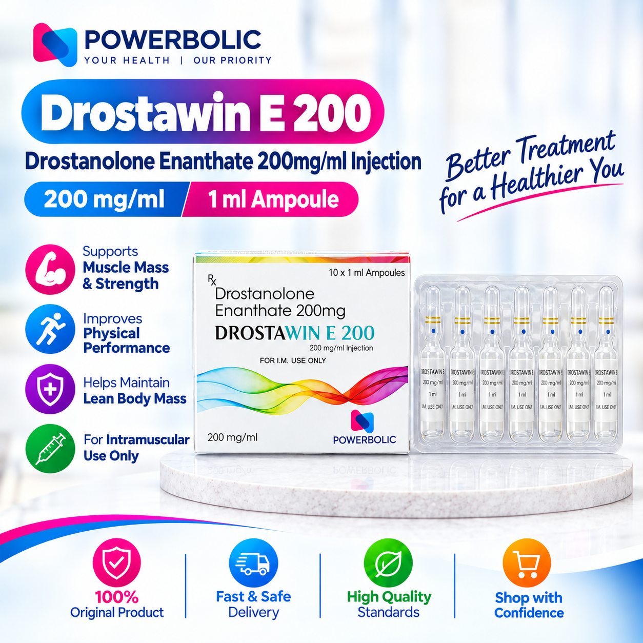 DROSTAWIN E 200 MG 1ML AMP