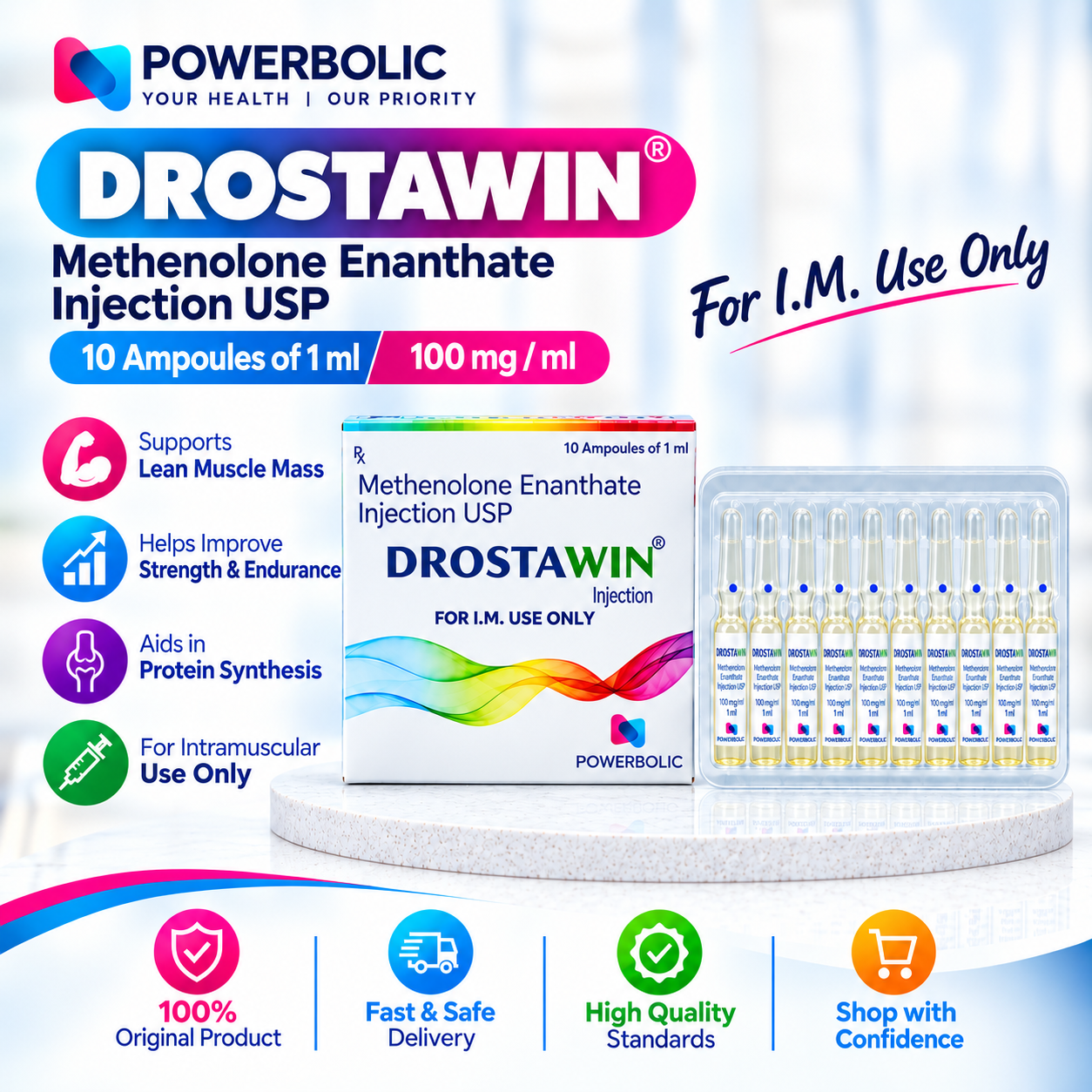 DROSTAWIN 100 MG 1ML AMP
