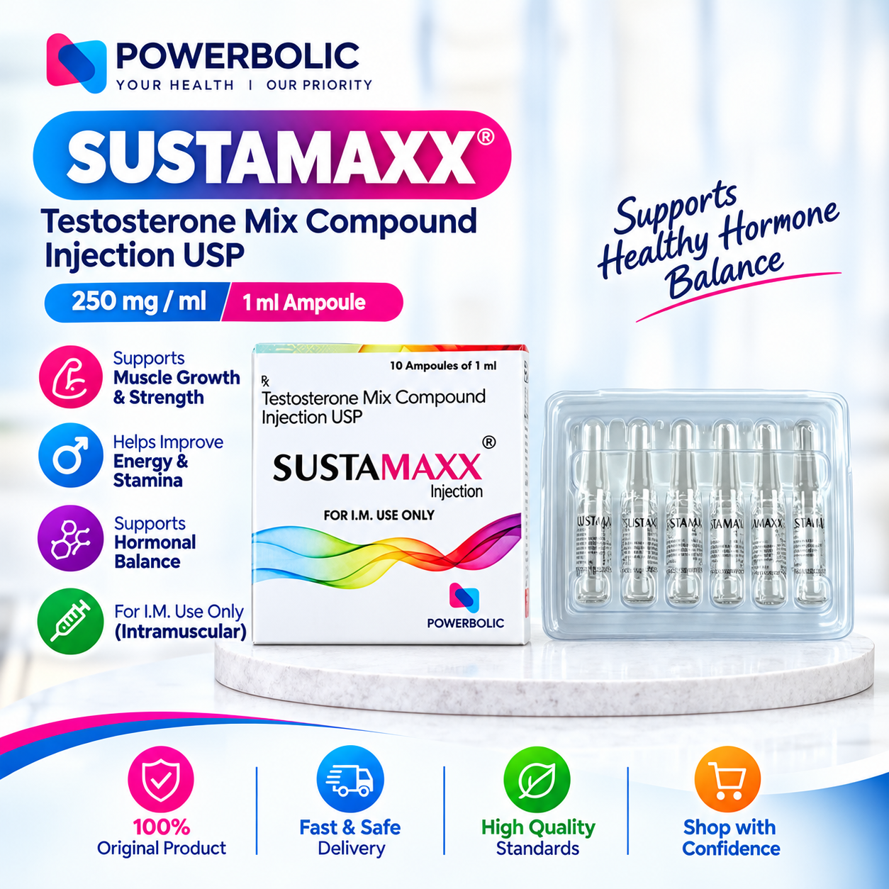 SUSTAMAXX 250 MG 1ML AMP