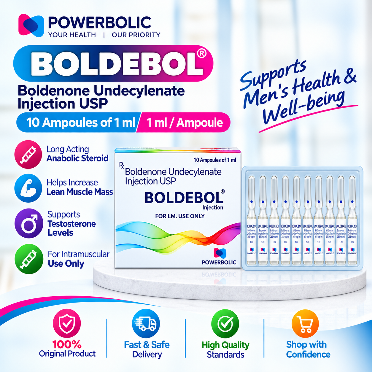 BOLDEBOL 250 MG 1ML AMP