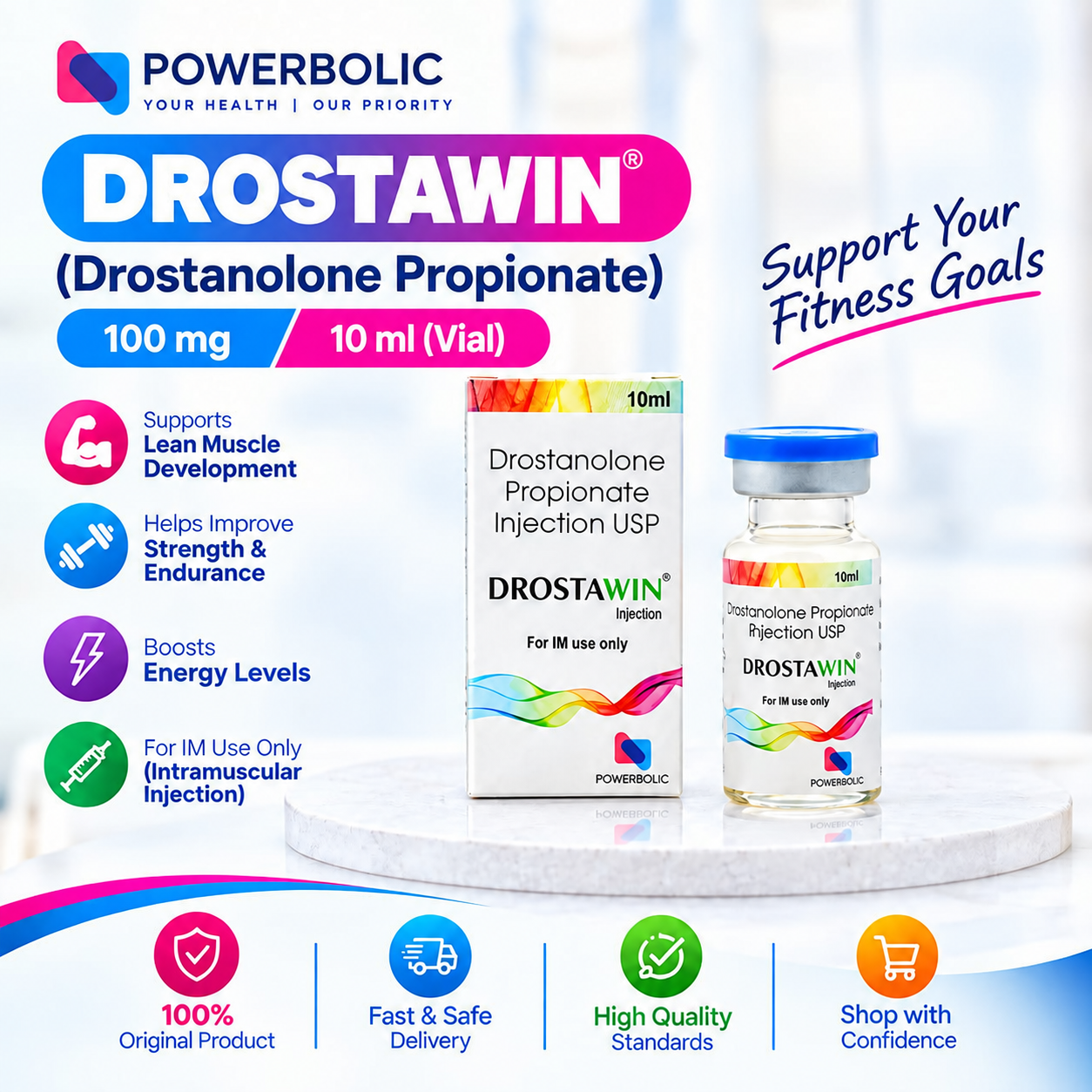 DROSTAWIN 100 MG 10 ML VIAL